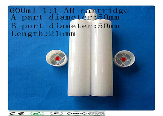 পিই ডুয়াল carcartridge, 600ml দুই উপাদান কার্তুজ, পার্শ্ব কার্তুজ দ্বারা পাশ
